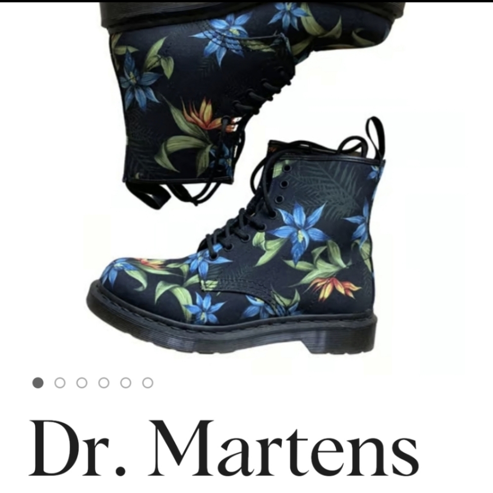Dr Martens Floral Canvas Boots - Size 9 Women’s